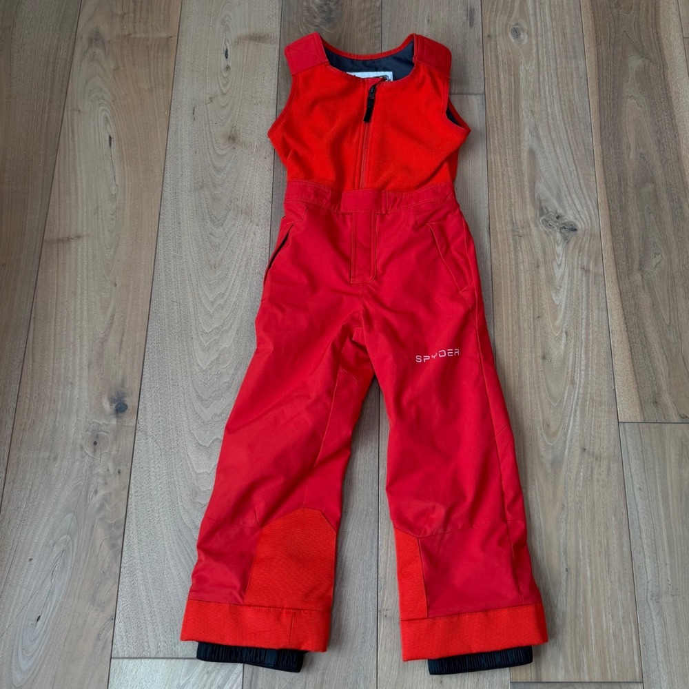 Spyder Kids Ski Bib Pants | Size 6 | Primaloft Insulated | Coral Red